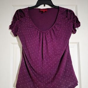Purple Women's Top with Cut-Out Sleeves